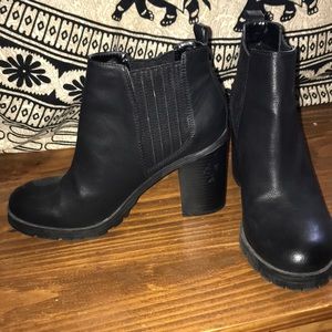 Chunky heel combat booties